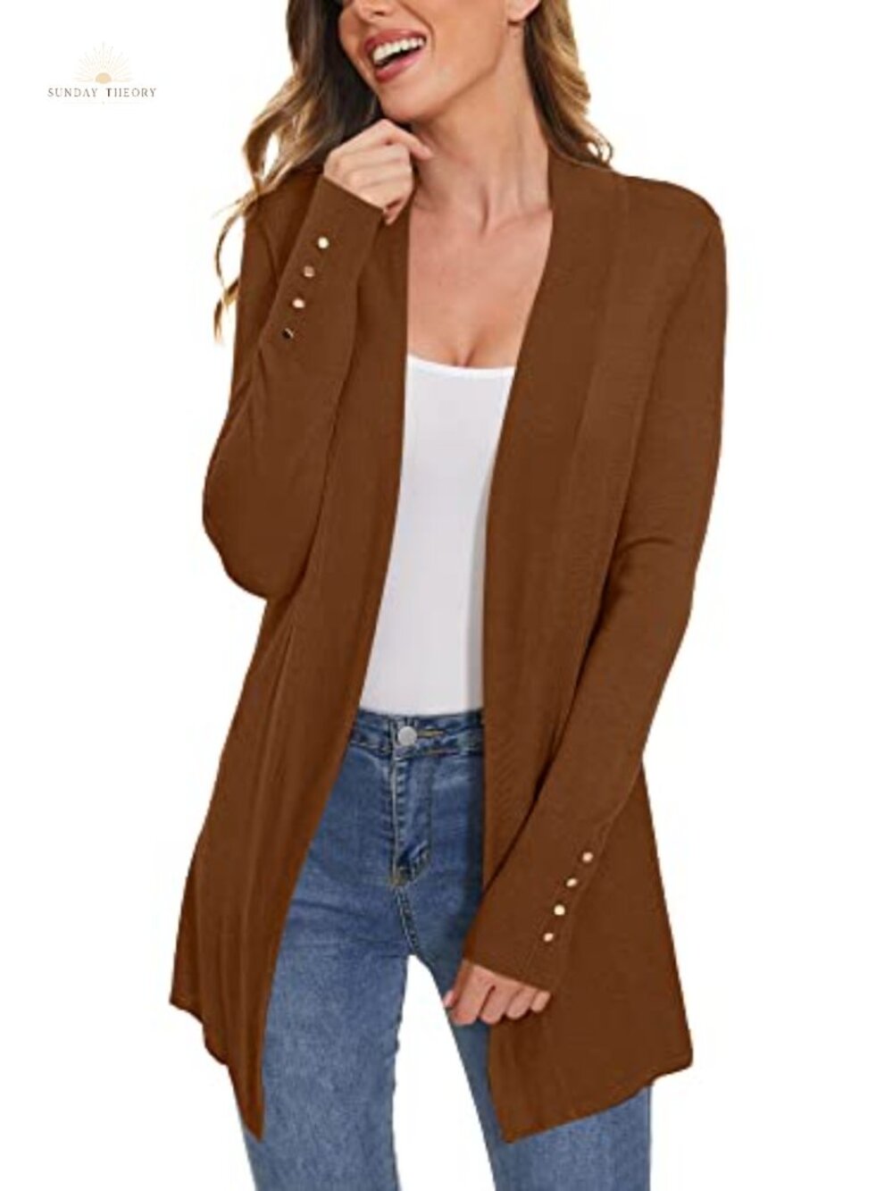 Open Front Long Cardigan Sweater Dressy Casual Knit Lightweight